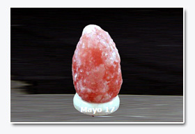 Natural salt lamp in living room